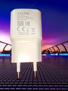 Tecno 18 Watt Genuine Charger EU Plug with Type C Cable
