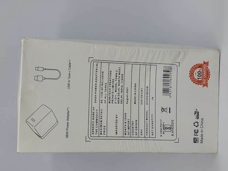 One plus 66 watt Adaptor
