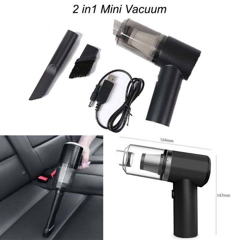 Powerful Rechargeable Cordless 2-in-1 Handheld Vacuum Cleaner with LED Light - Ultimate Cleaning Tool for Car, Sofa, Carpet,