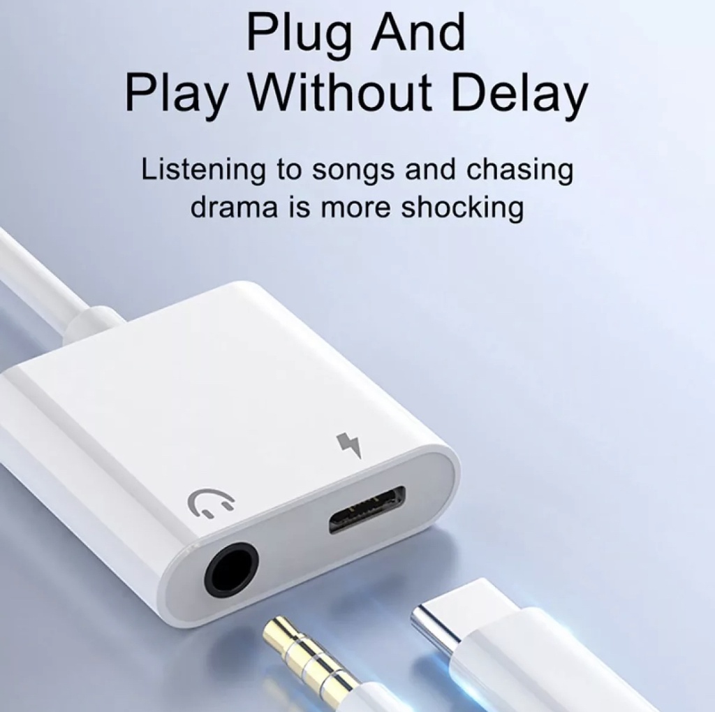 GAMING ADOPTER C TYPE CONNECTOR TWO IN ONE C TYPE PLUS 3.5mm 2 IN 1 HEADPHONE for All ANDROID CONVERTER