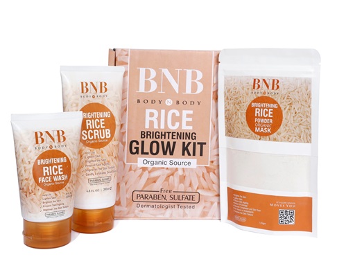 [30143] BNB Brightening Glow Kit Rice Scrub Face Wash + Mask (Pack Of 3)